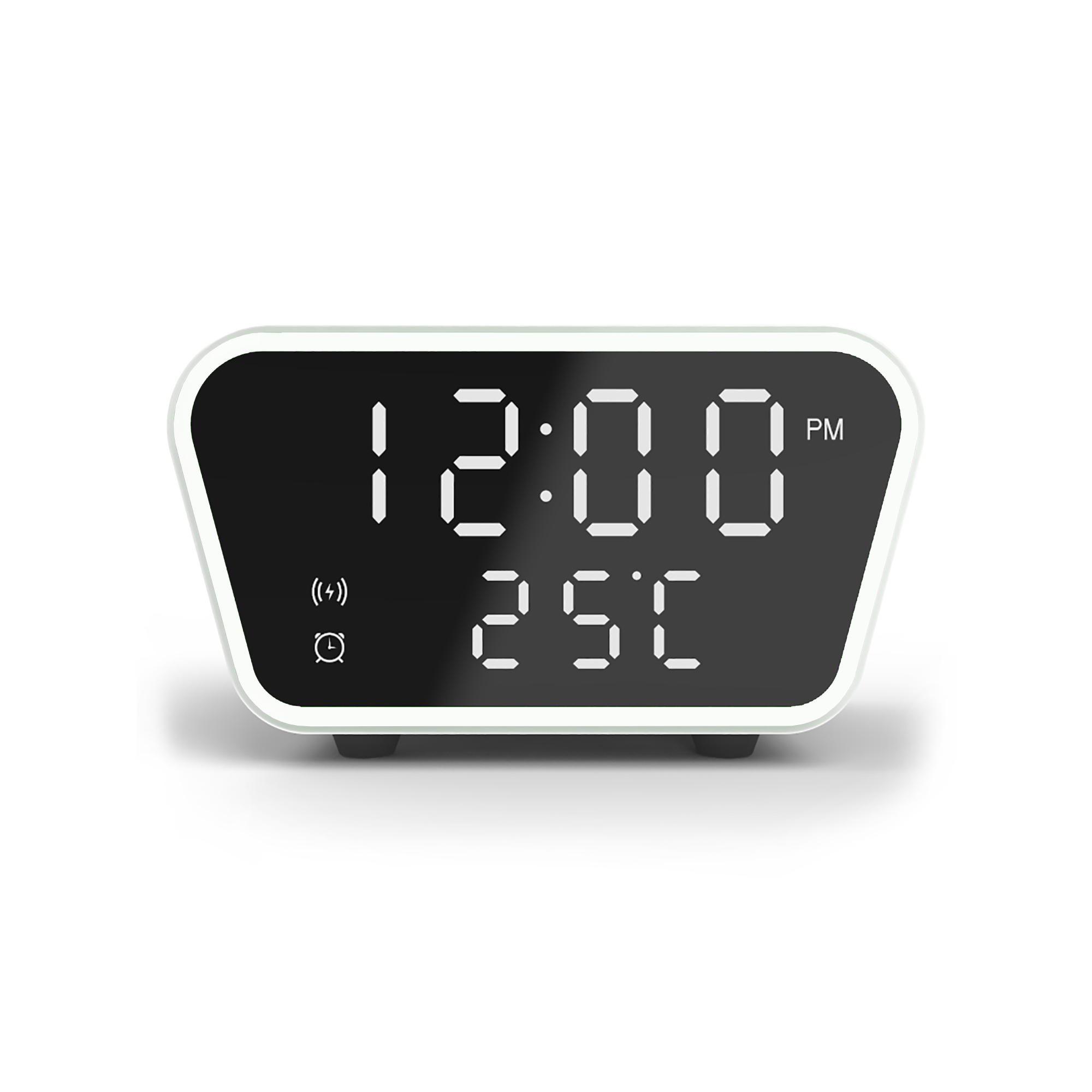 Настольные часы "Smart Clock" с беспроводным (15W) зарядным устройством, будильником и термометром фото на сайте Print Logo.