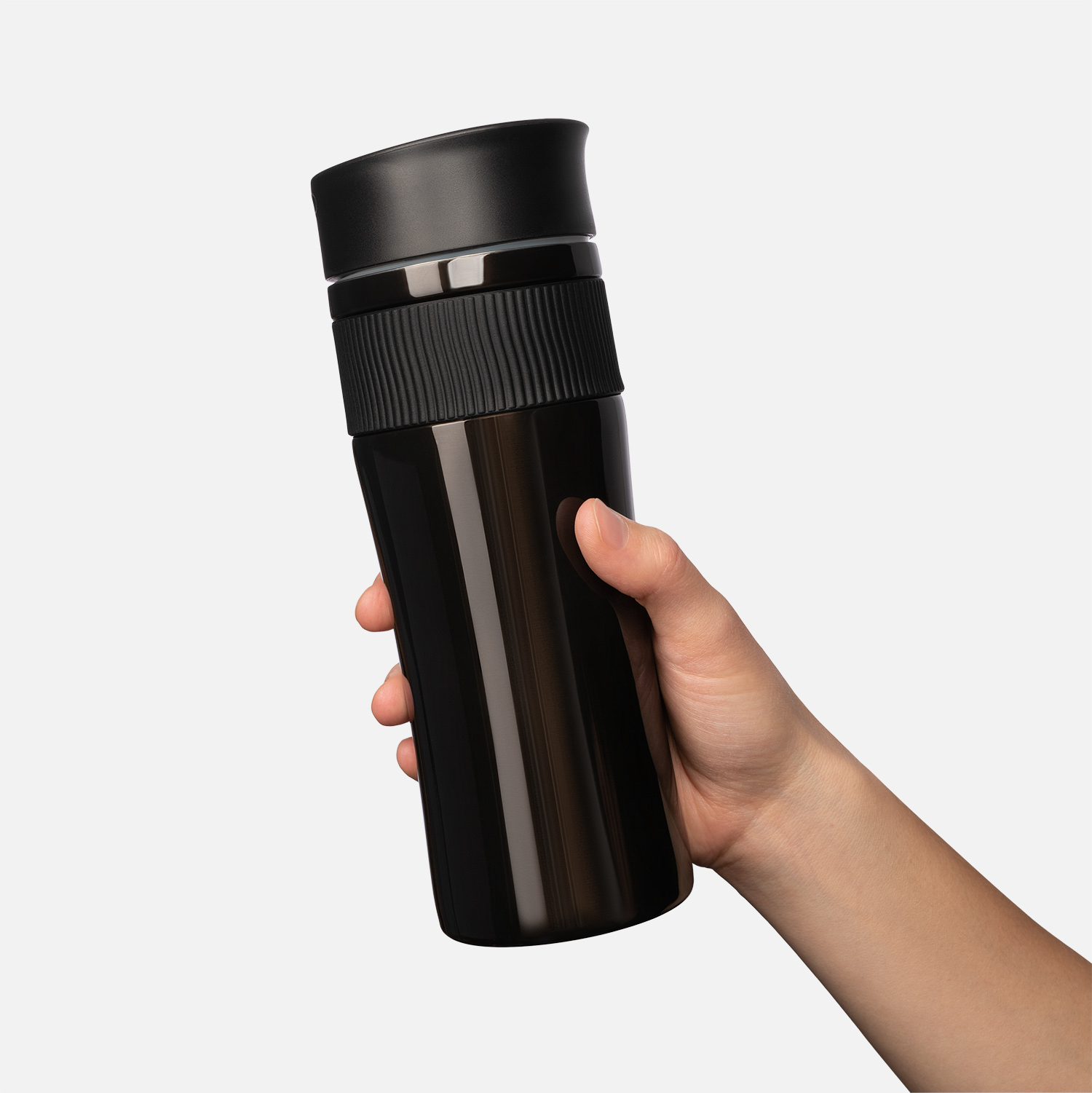 Термокружка вакуумная Поло (Polo), черная