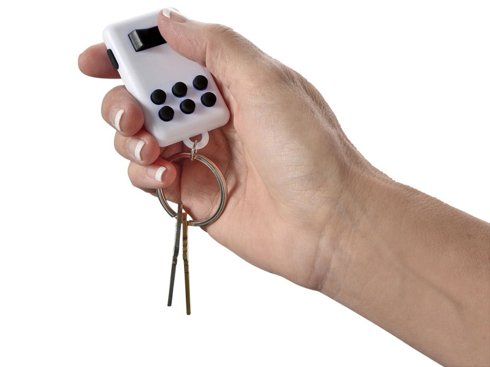 Брелок-фонарик Flip&Click, белый/черный