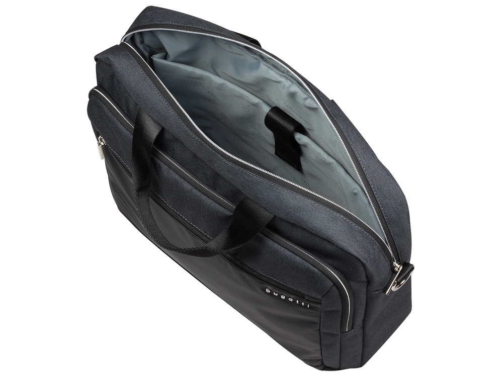 Портфель мужской BUGATTI СЕРА | SERA, антрацитовый, полиэстер, 40х11х34 см, 15 л
