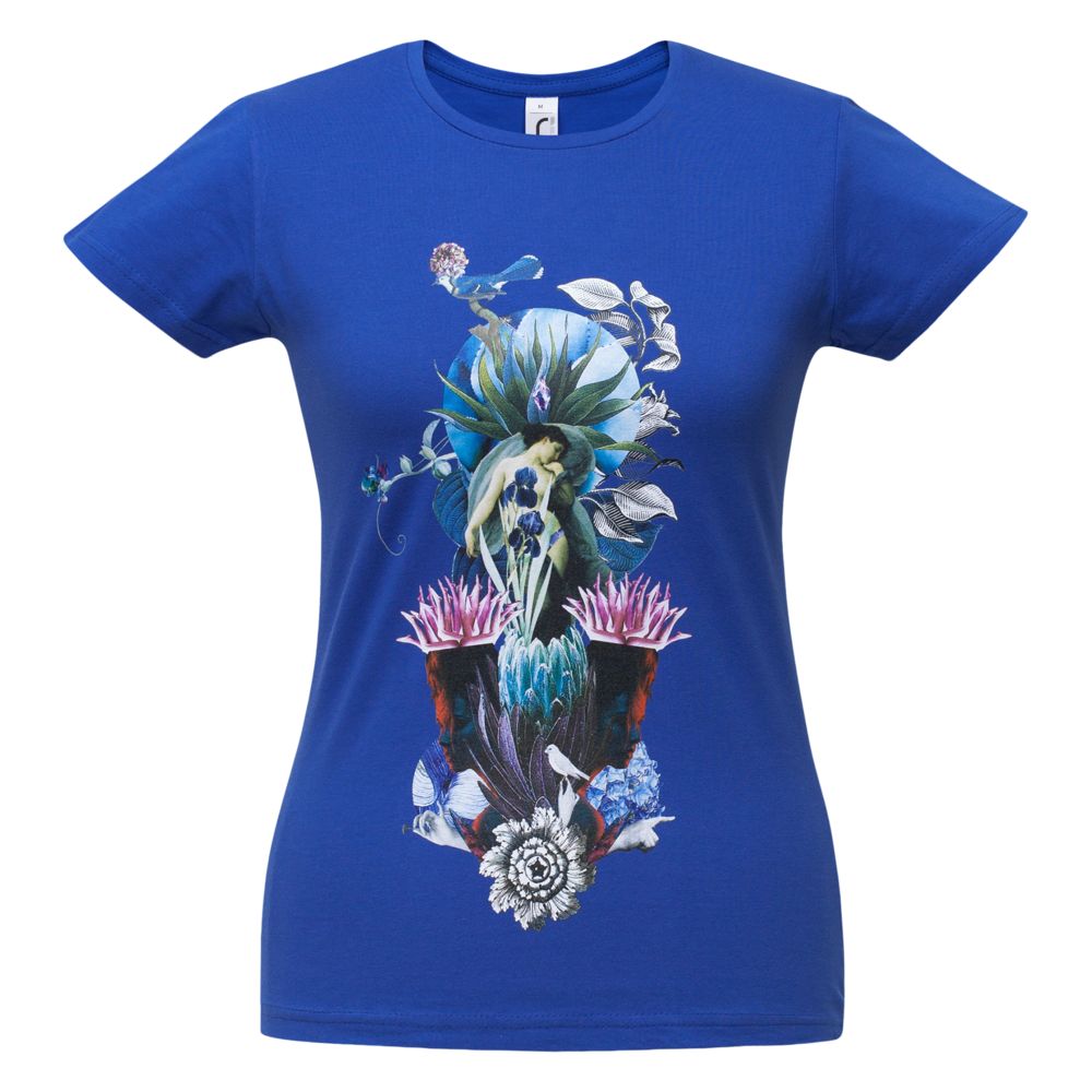 Футболка женская Beauty Sleep — пример нанесения логотипа (Принтэссенция) | Print Logo