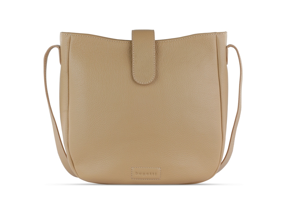 Сумка женская BUGATTI ЭЛЬЗА | ELSA, песочного цвета, воловья кожа/полиэстер, 29х8х27 см