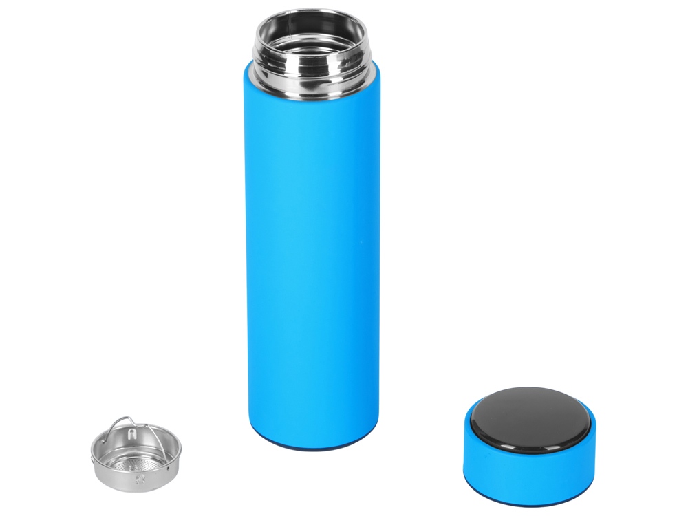 Вакуумный термос Module X с индикатором температуры, 500 мл, тубус, голубой 3538C