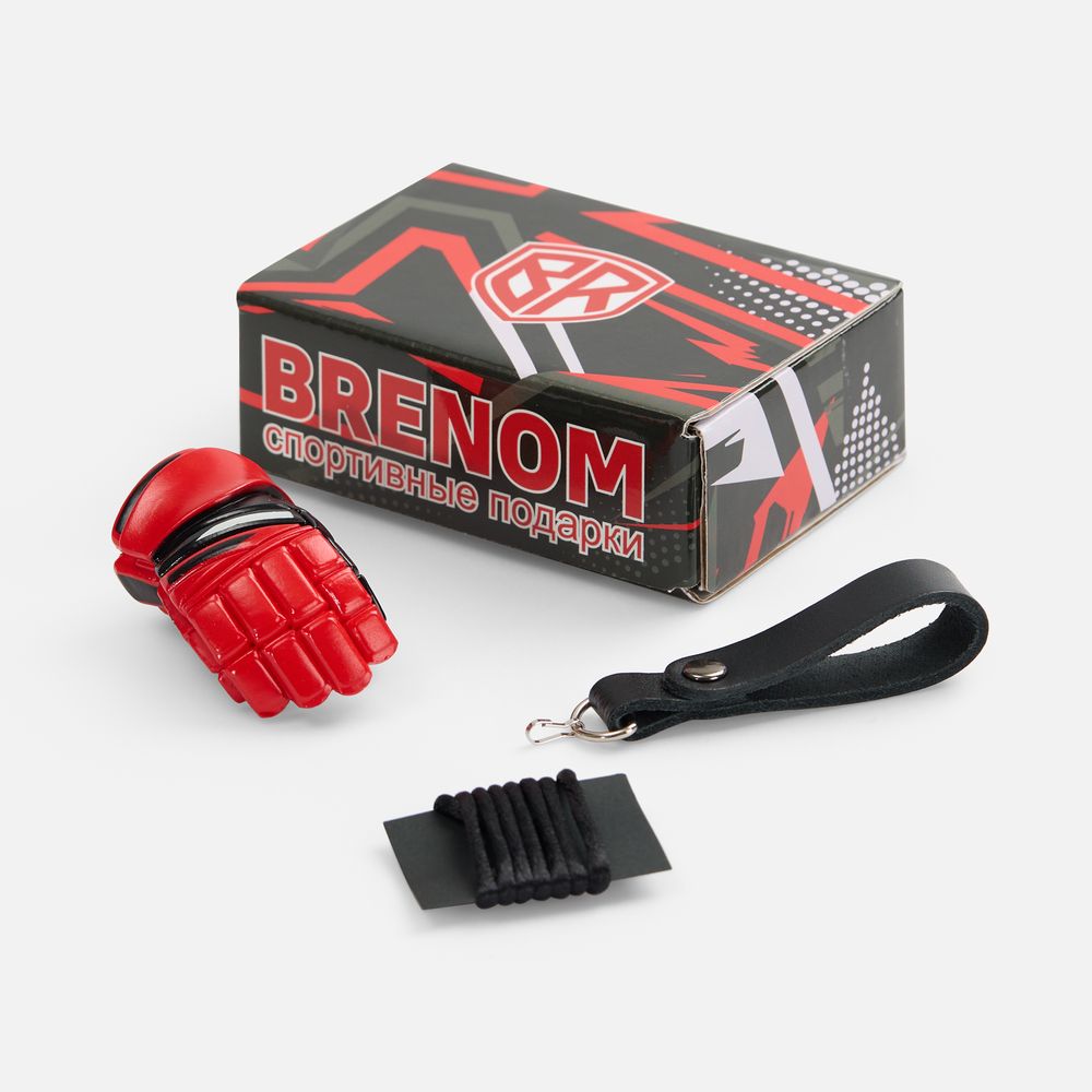 Брелок «Хоккейная перчатка» — пример нанесения логотипа (сделано в России) | Print Logo