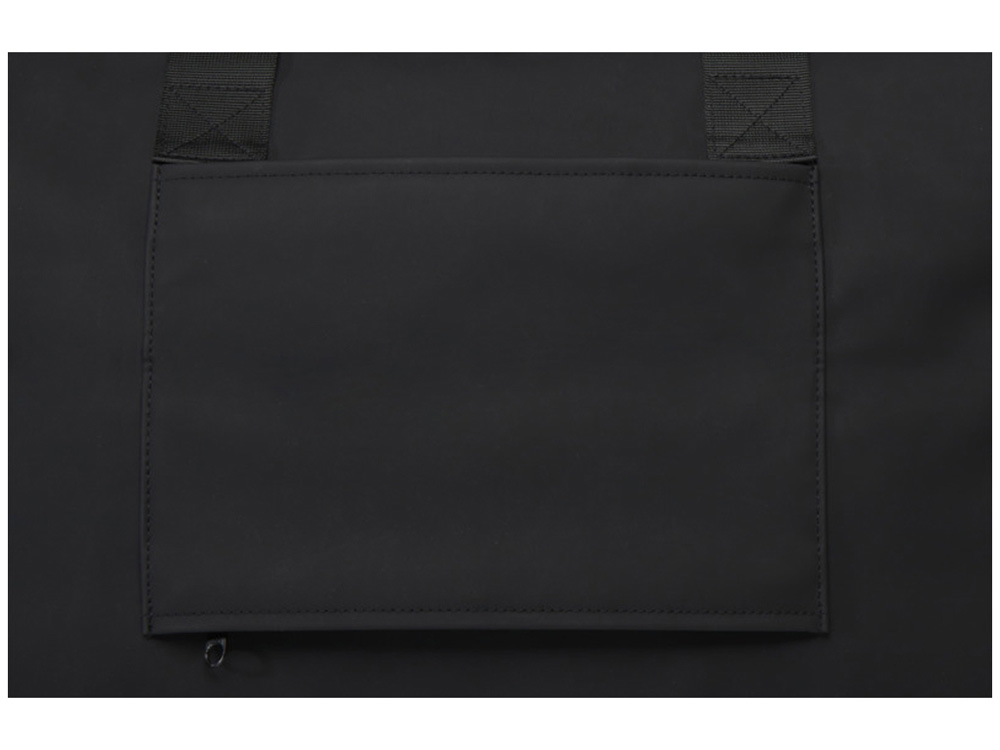 Спортивная сумка для ноутбука с диагональю экрана 15,6 дюйма Turner, изготовленная из переработанных материалов согласно стандарту GRS - сплошной черный