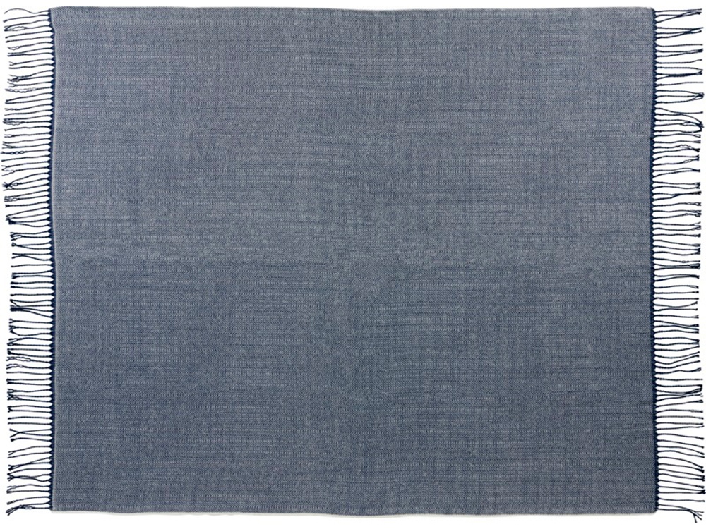 Плед елочка Haven, темно-синий