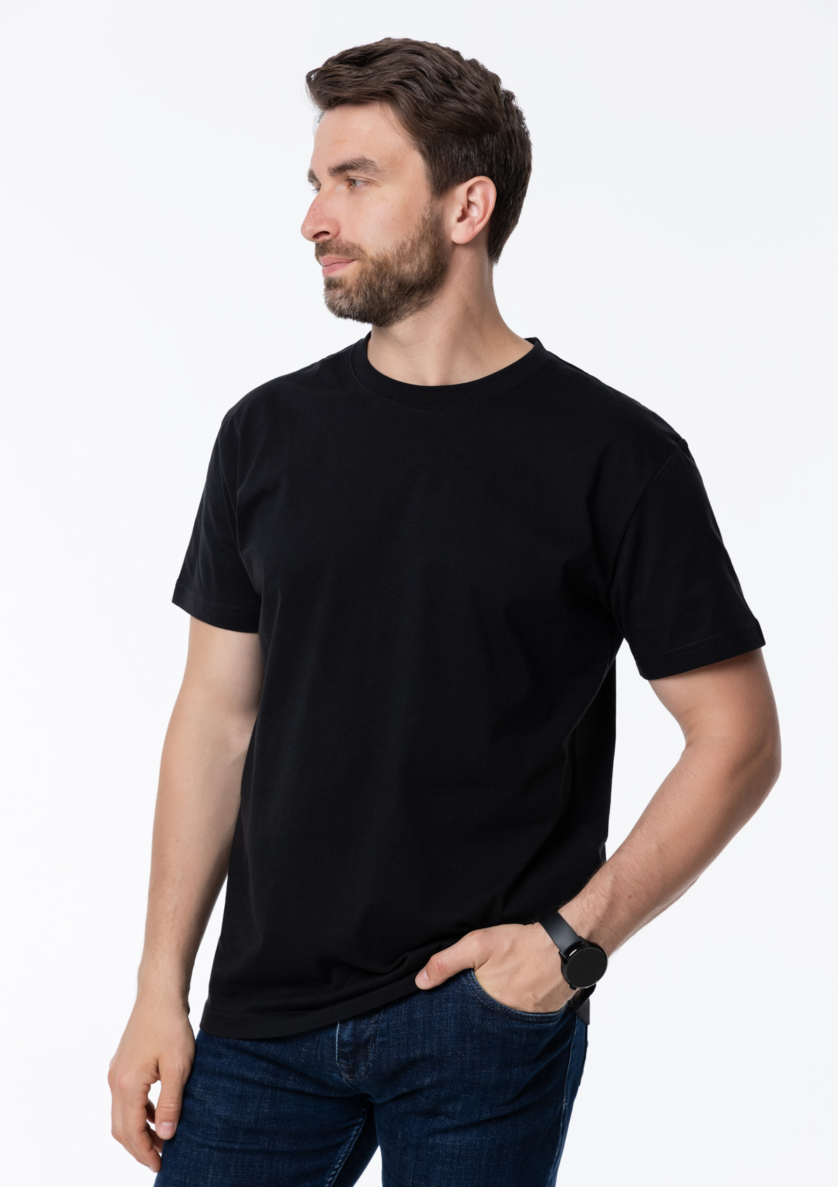 Футболка унисекс хлопок 150, 52, Чёрный,  (20)  (54/XXL)