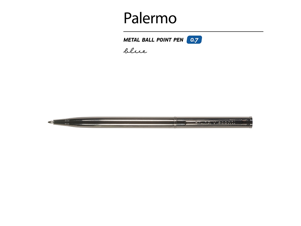 Ручка шариковая автоматическая BrunoVisconti® PALERMO цвет корпуса вороненая сталь, 0.7 мм