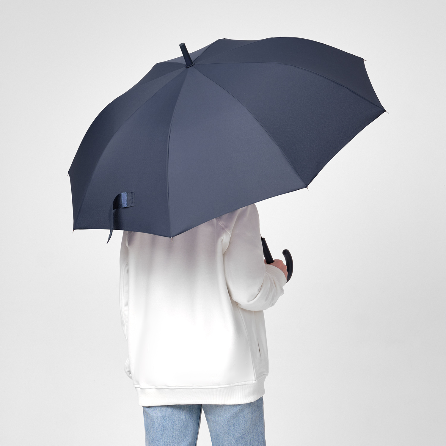 Зонт-трость Фантом (Phantom), серый фото на сайте Print Logo.