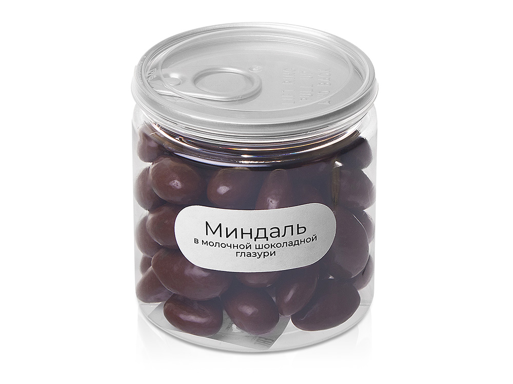 Миндаль в молочной шоколадной глазури Glazura, 140 гр с логотипом Eat&Bite | Print Logo