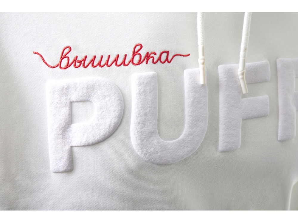 Худи оверсайз Alpha.01 унисекс, молочный, все виды нанесения на текстиле на одной толстовке