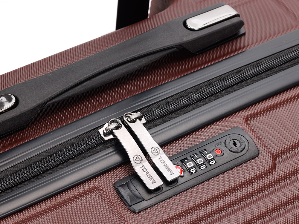 Чемодан TORBER ОНЕГА, бордовый, ABS-пластик, 79,5 х 51 х 29 см, 103 л