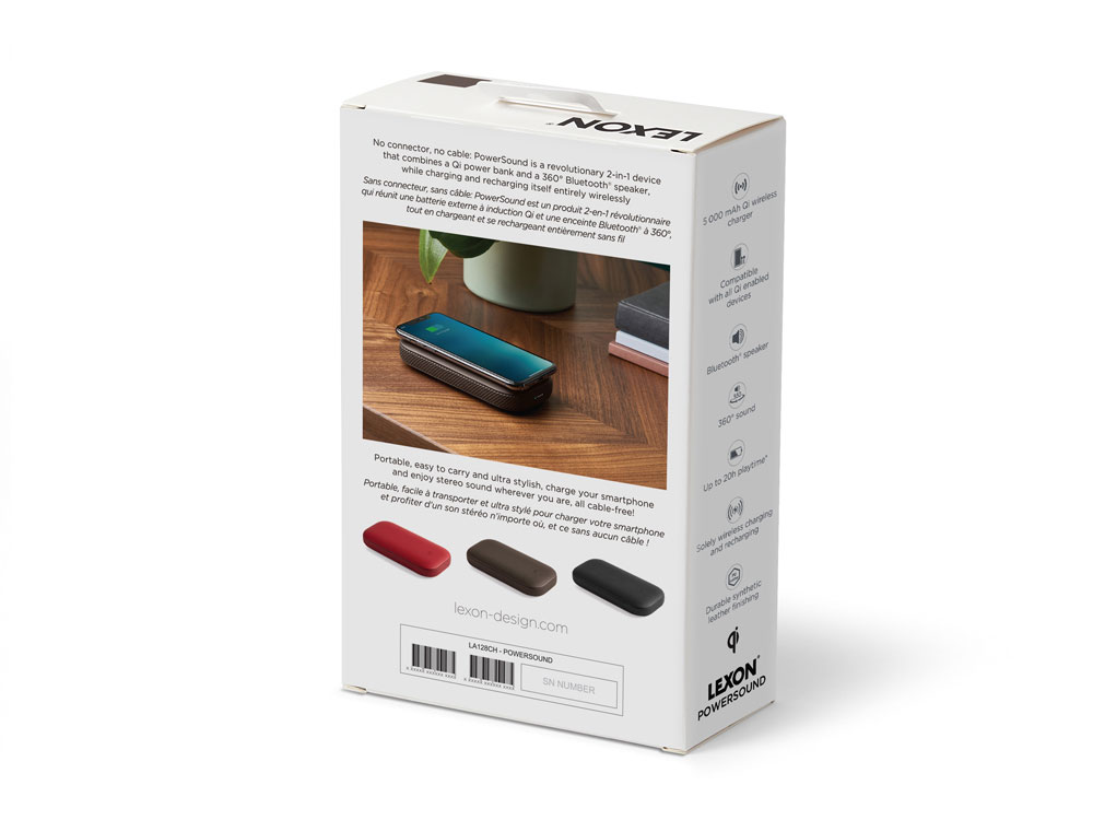 Внешний аккумулятор с беспроводной колонкой Powersound, черный