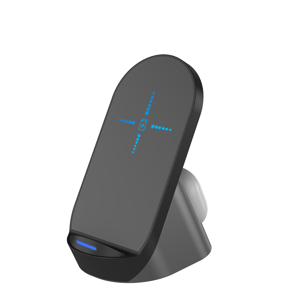 Беспроводная зарядная станция 2в1 Duo с логотипом Portobello Внешние Аккумуляторы | Print Logo