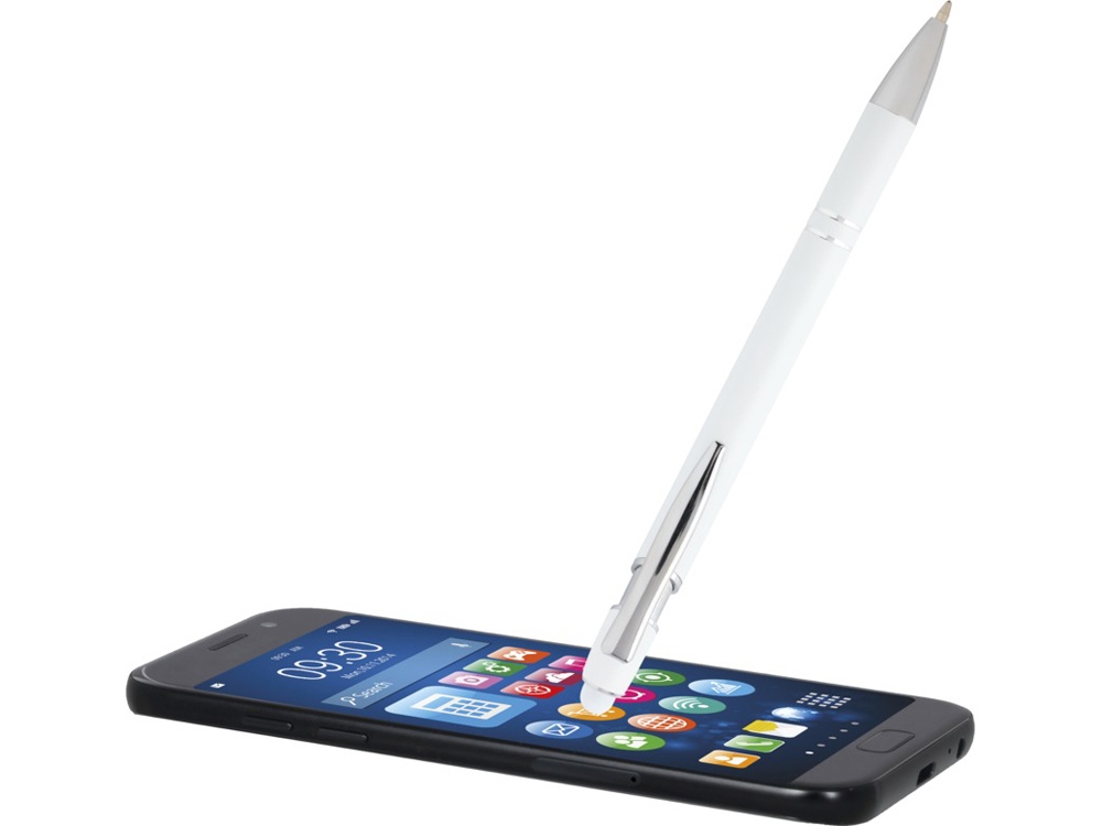 Kish шариковая ручка с серебристой отделкой - Белый (синие чернила)