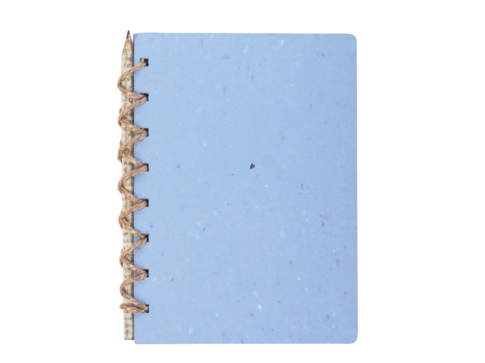 Живой блокнот с семенами цветов, А6, синий