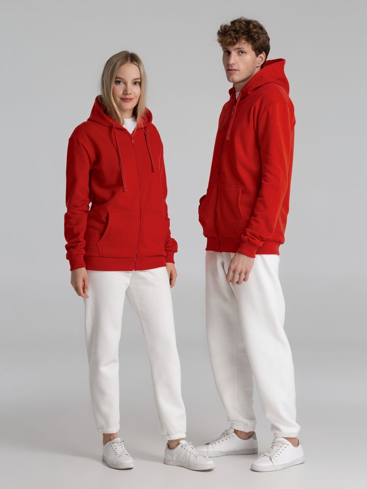 Толстовка на молнии с капюшоном Siverga Heavy 2.0, красная, размер 3XL