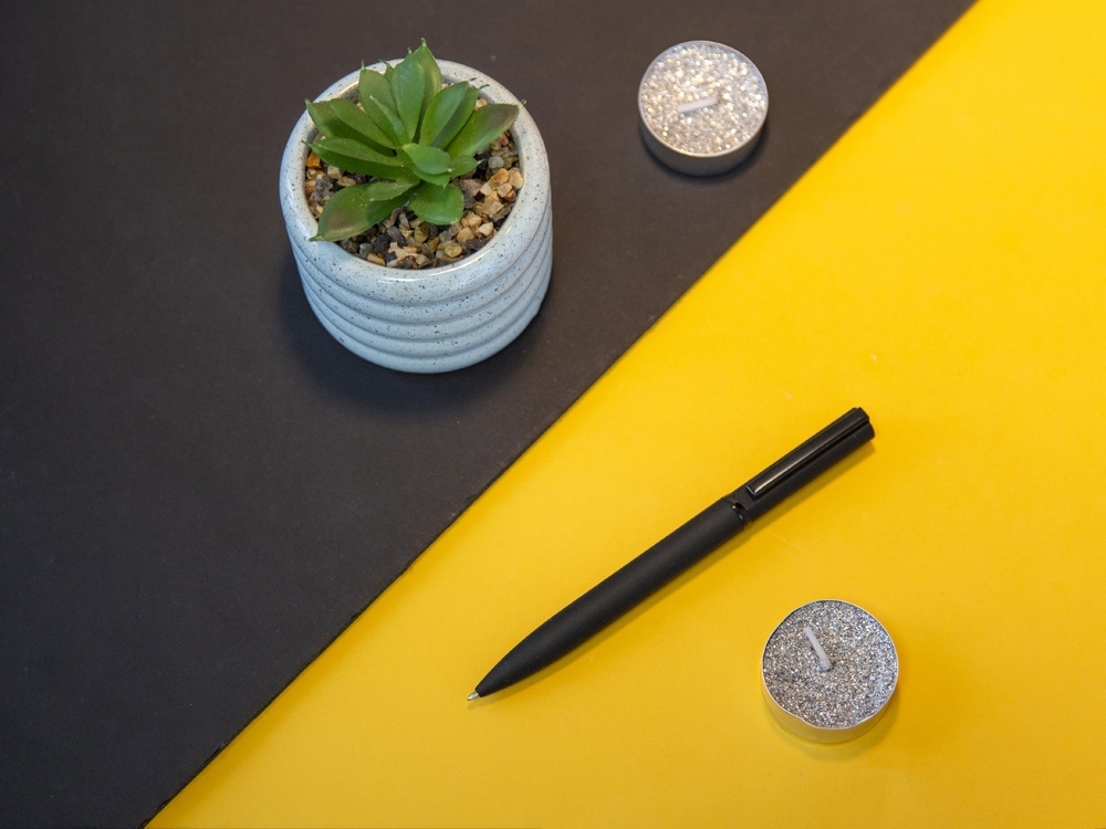 Шариковая металлическая ручка Siegfried, черный с серебристым слоем