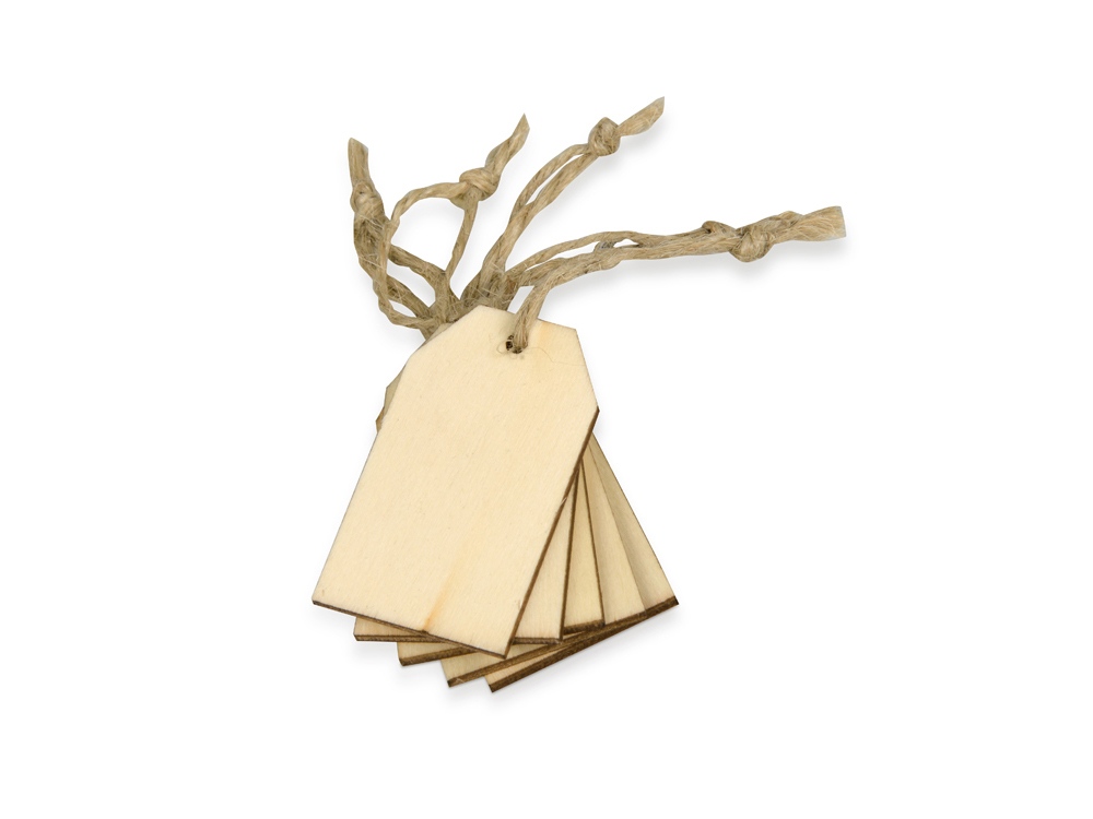 Набор деревянных ярлыков, 3 х 5 см с логотипом  | Print Logo