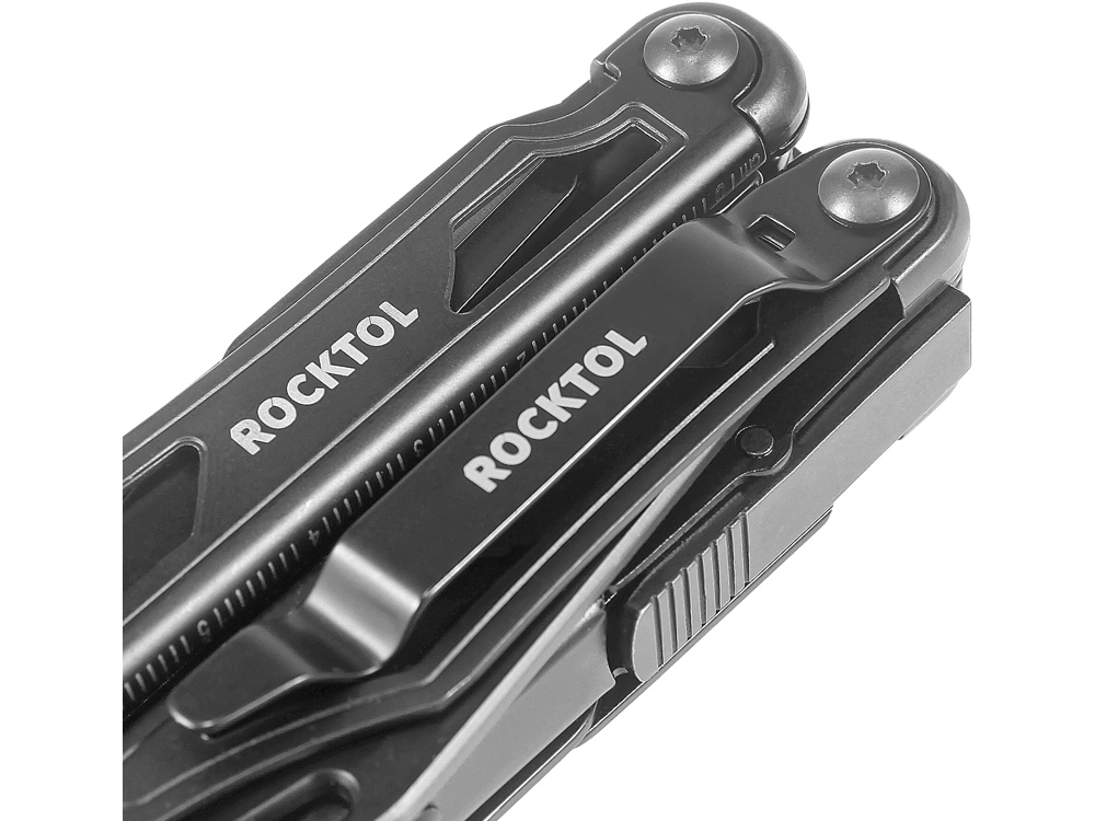 Нож-мультитул Rocktol 12 в 1, кожаный чехол, черный
