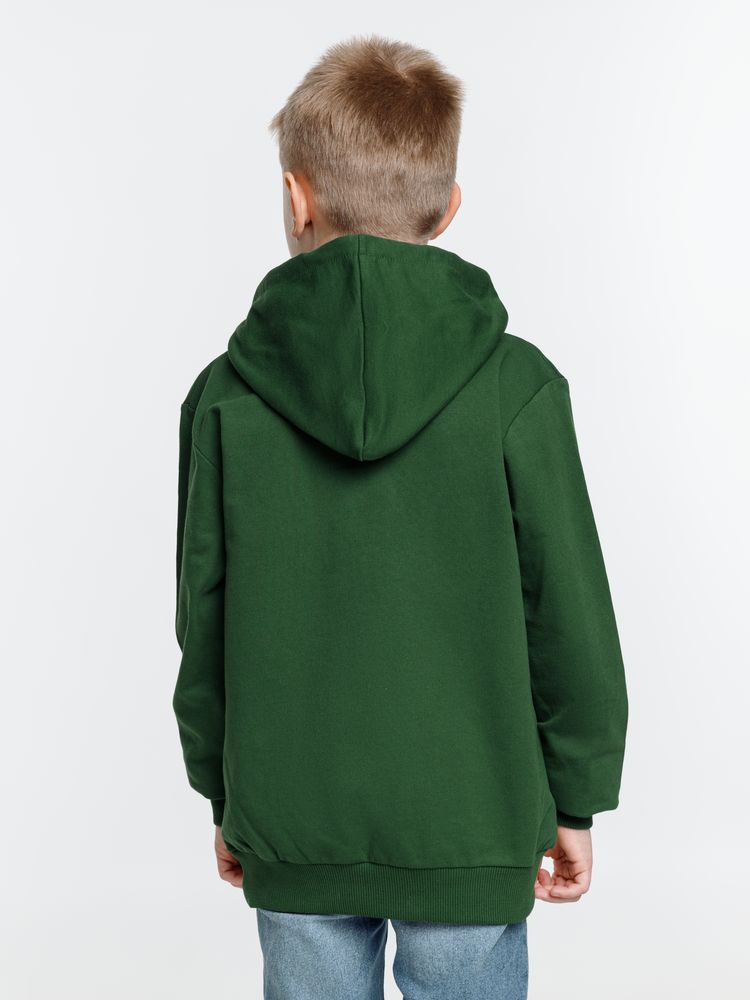 Толстовка с капюшоном детская Kirenga Kids, темно-зеленая, 14 лет