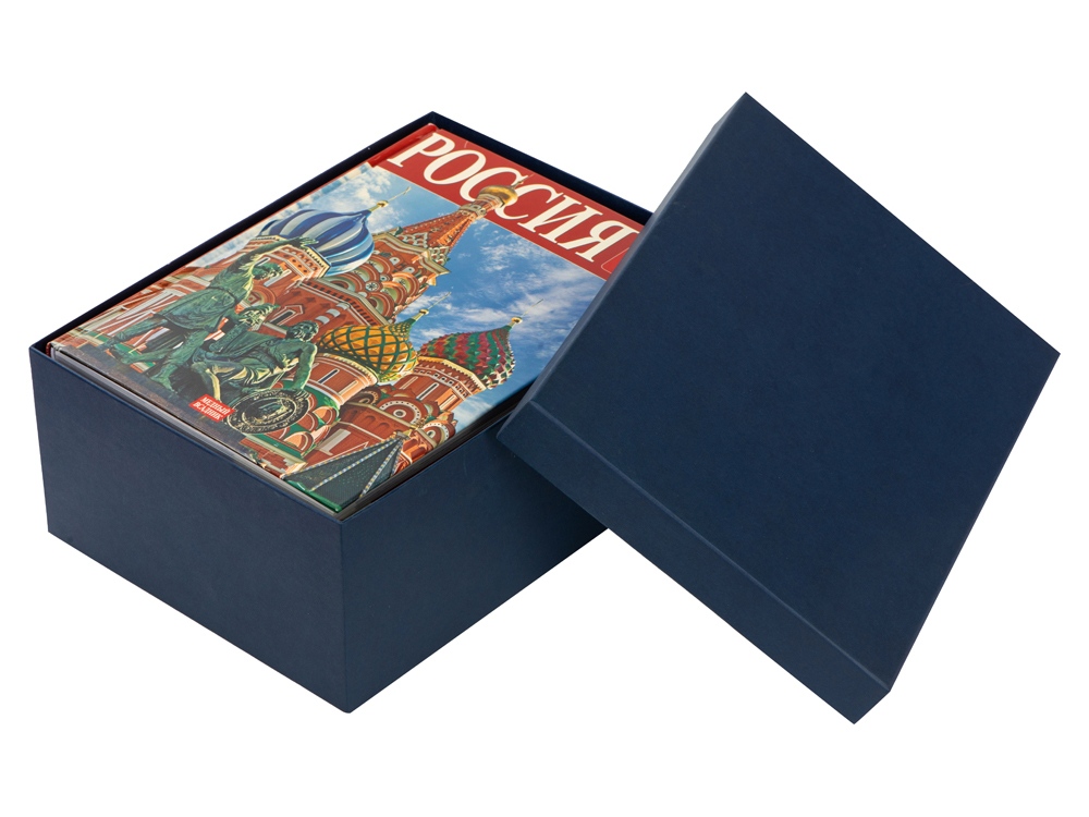 Набор Моя Россия: чайно-кофейная пара Матрешка, хохлома и книга Россия на русском языке