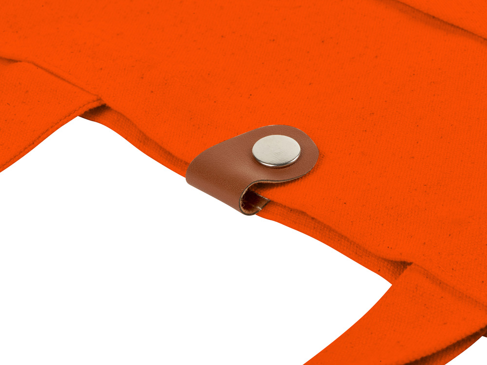Сумка Clip из хлопка 340 г/м2 с застежкой из экокожи, оранжевый