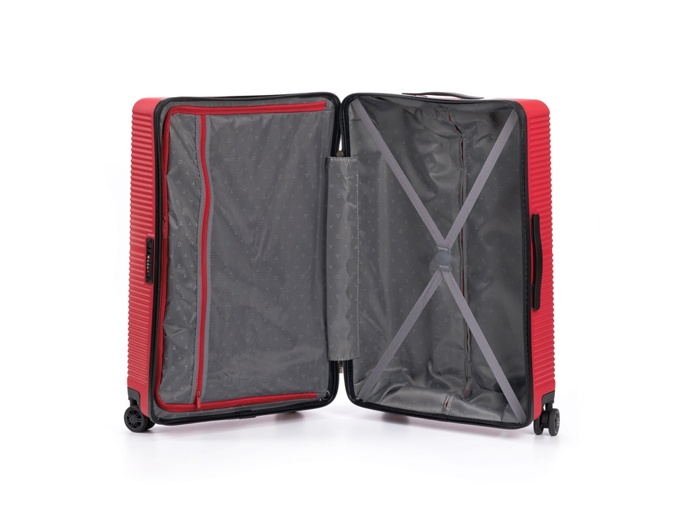 Чемодан TORBER ЭЛЬТОН, красный, ABS-пластик, 47 х 29 х 78 см, 96 л