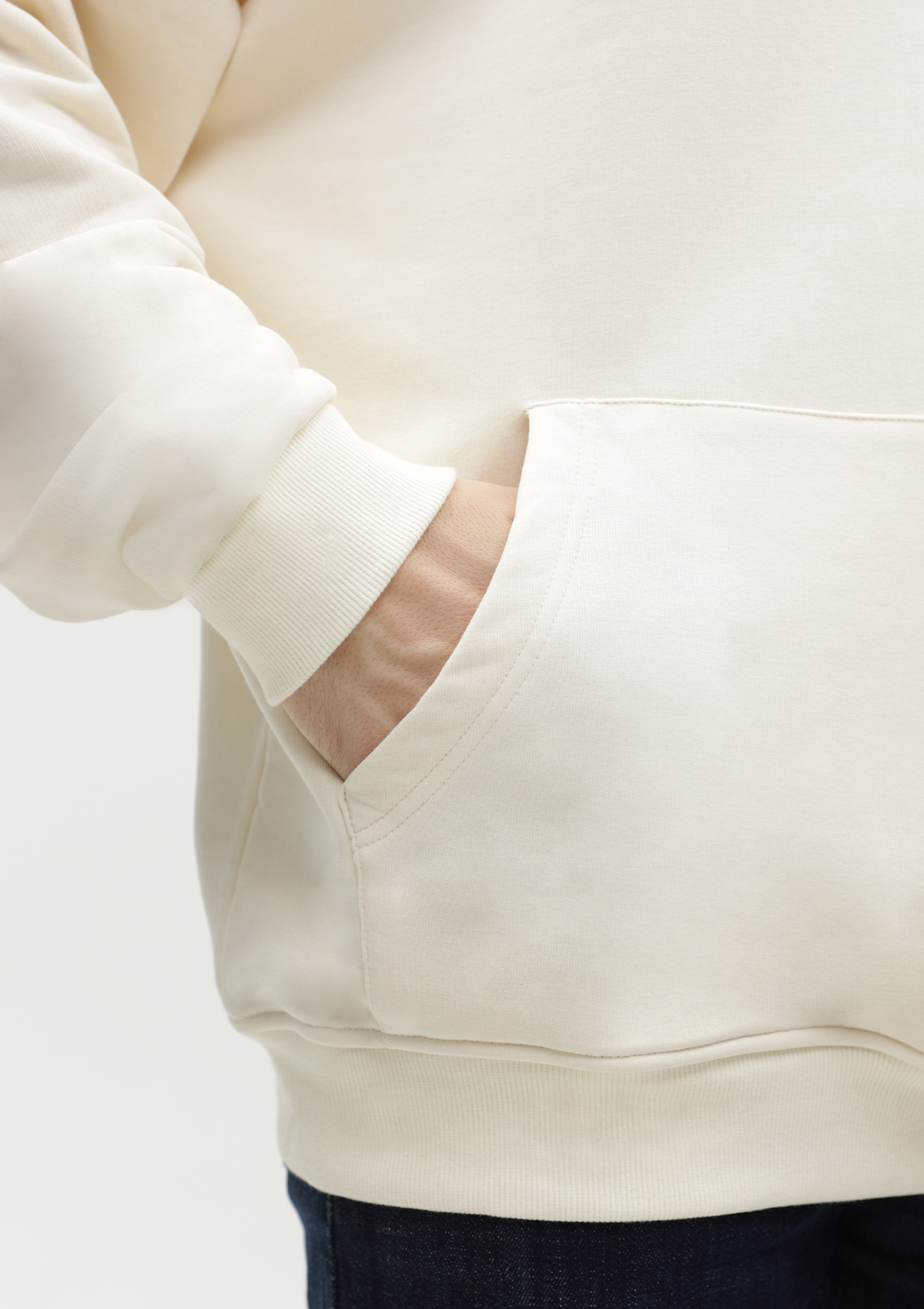 Худи унисекс STAN оверсайз футер без начёса 350, 66, Молочный,  (11)  (50/L)