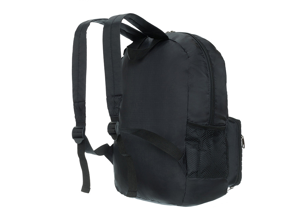 Рюкзак складной TORBER, черный, полиэстер, 49x33x12 см