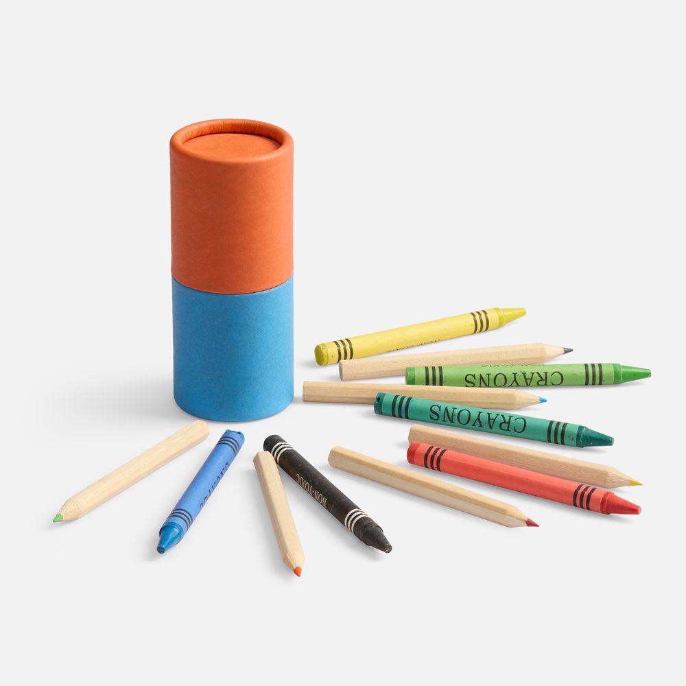 Набор цветных карандашей с мелками Kiddo Tube с логотипом  | Print Logo