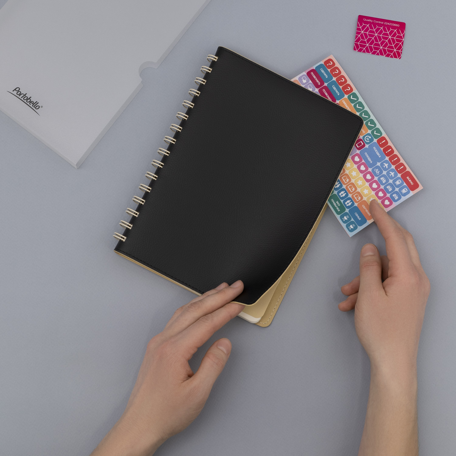 Ежедневник Виста (Vista) недатированный, черный/бежевый