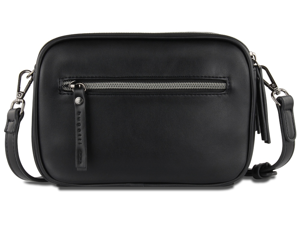 Сумка кросс-боди женская BUGATTI АЛМАТА | ALMATA, чёрная, полиуретан, 21,5х6х15 см