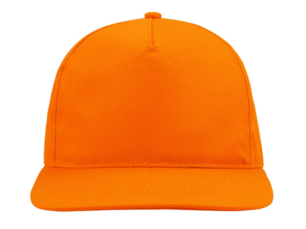 Бейсболка  5-ти панельная с прямым козырьком, оранжевый