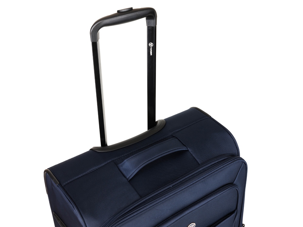 Чемодан TORBER БРОСНО, синий, нейлон 600D, 48 х 30 х 78 см, 85 л