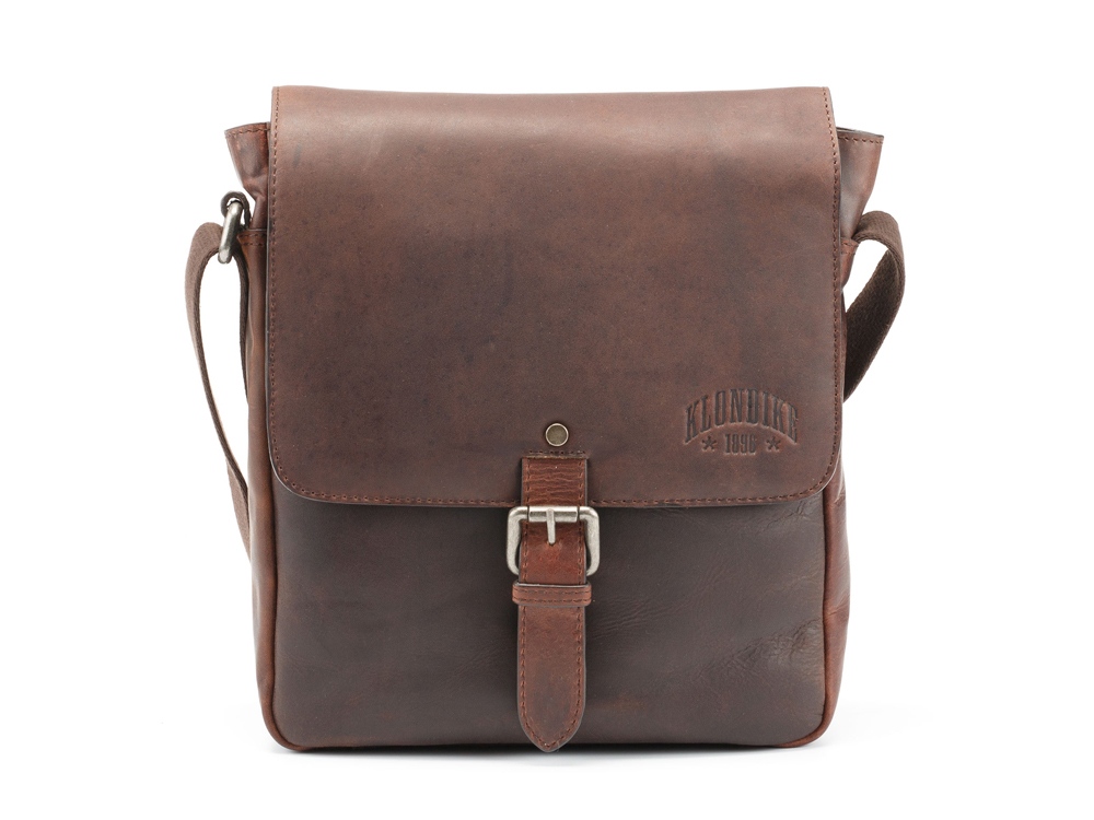 Сумка через плечо KLONDIKE DIGGER Erin, натуральная кожа в темно-коричневом цвете, 32 x 28 x 8 см