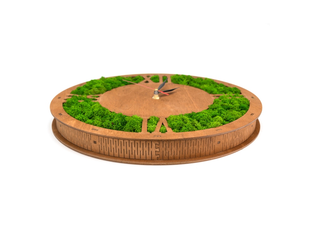 Часы Римские со мхом настенные, мокко