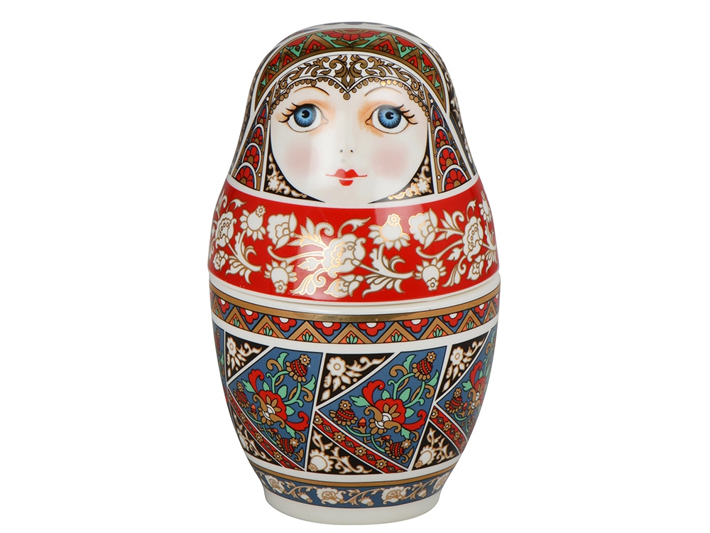 Подарочный набор Матрешка: штоф 0,5л, платок синий