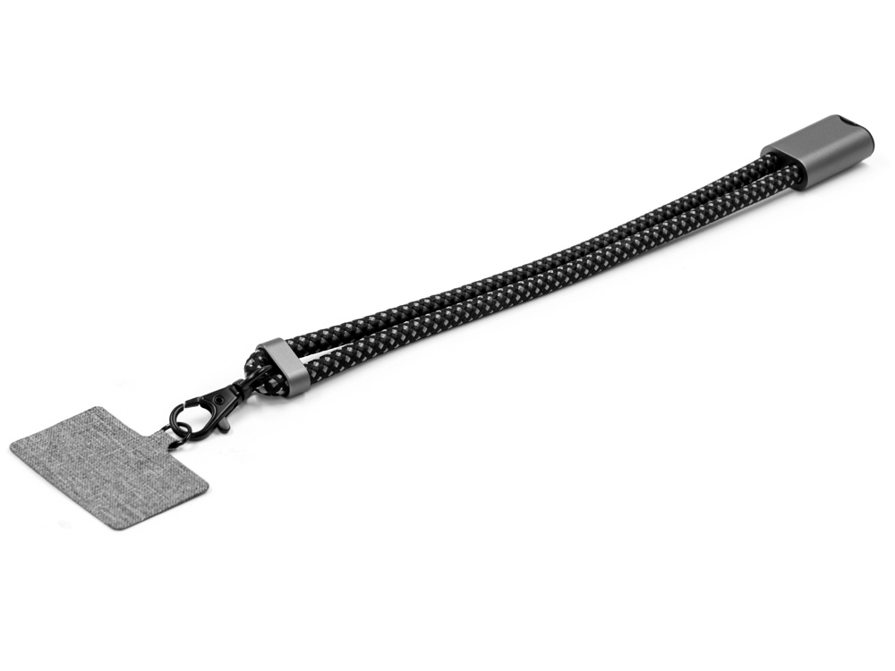 Ремешок-держатель для телефона с зарядным кабелем USB-C - USB-C Lany Wristband Charge Eco, серый