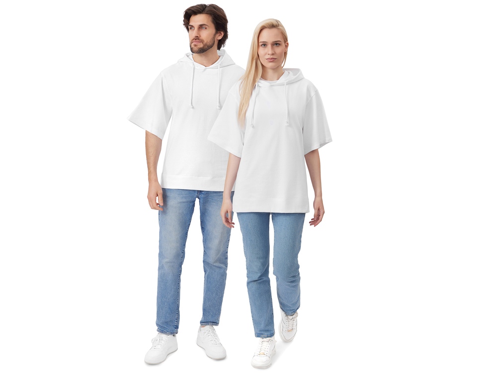 Худи оверсайз с коротким рукавом Warsaw унисекс, белый