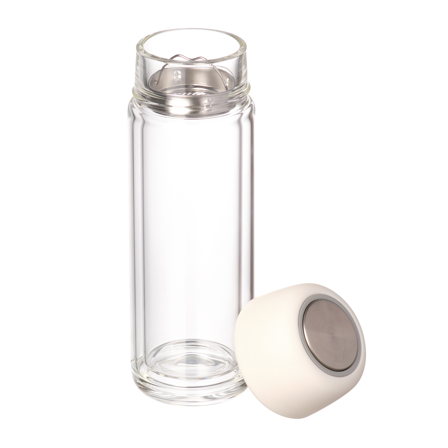 Бутылка стеклянная с двойными стенками Bianca, черная фото на сайте Print Logo.