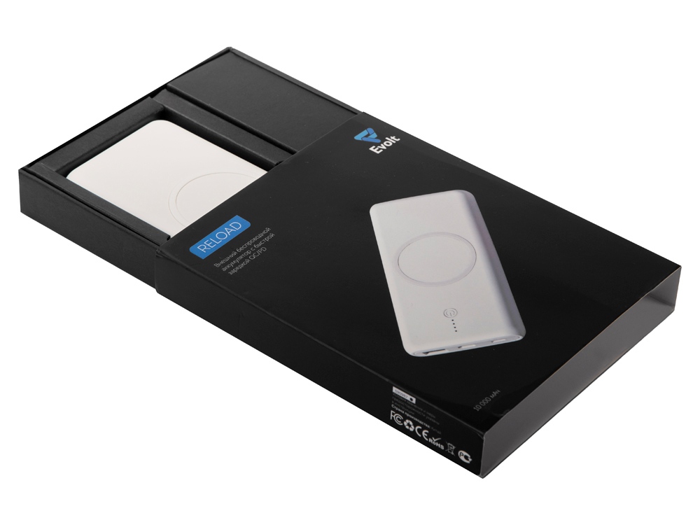 Внешний беспроводной аккумулятор c QC/PD Reload, 10000 mAh, белый (Р)