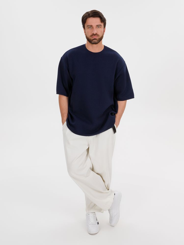 Джемпер с коротким рукавом Siluetti Volumica, темно-синий, размер XS/S