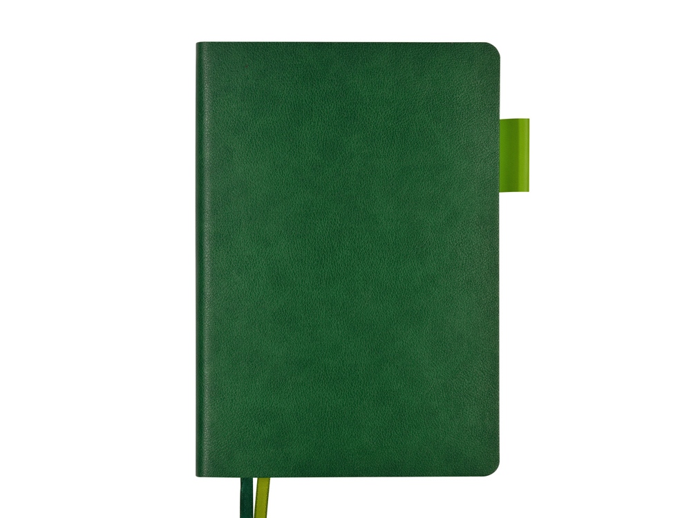 Ежедневник А5 датированный Boston 2026, зеленый с салатовым обрезом