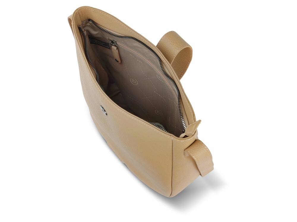 Сумка женская BUGATTI ЭЛЬЗА | ELSA, песочного цвета, воловья кожа/полиэстер, 29х8х27 см