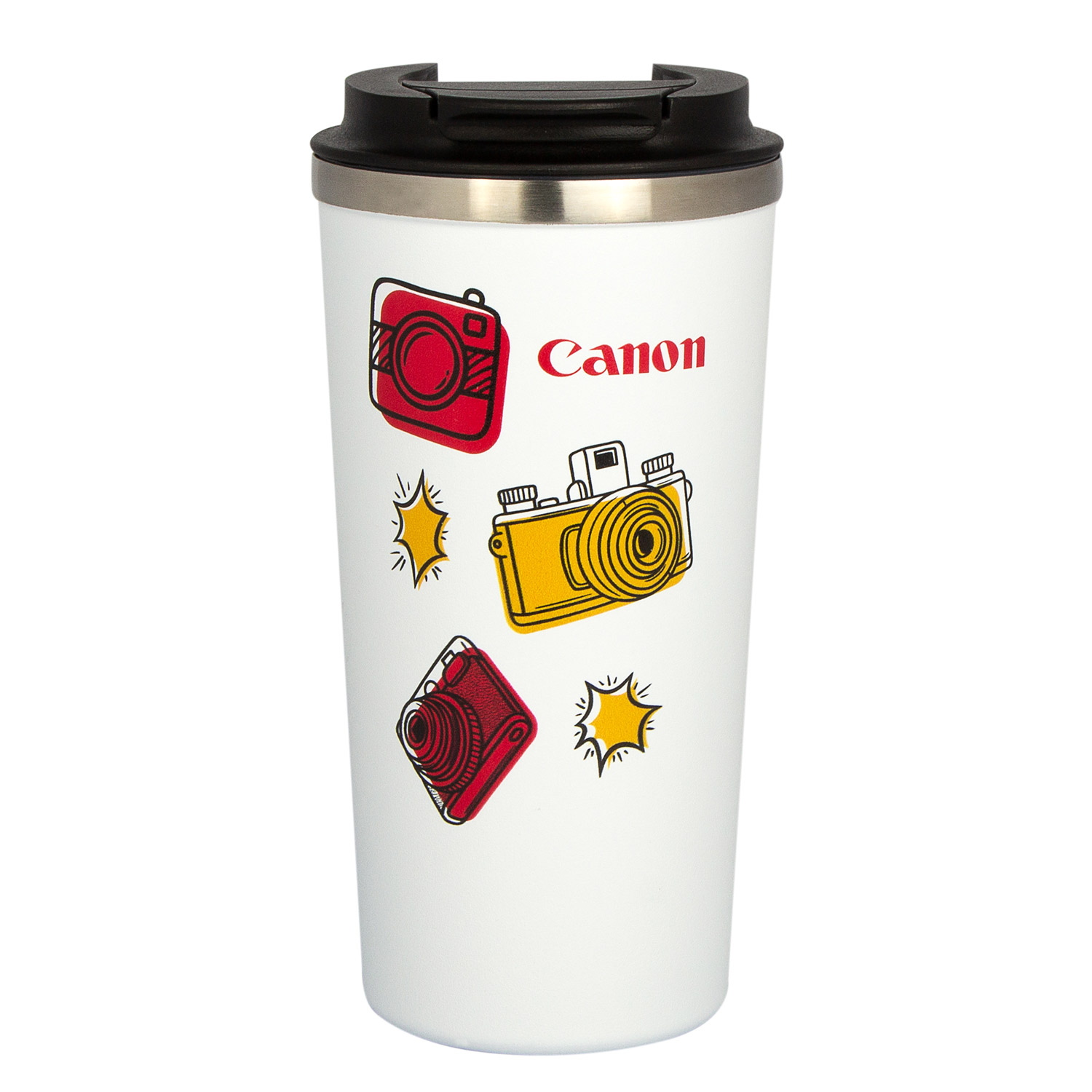 Термокружка вакуумная Палермо, белая, гладкое покрытие