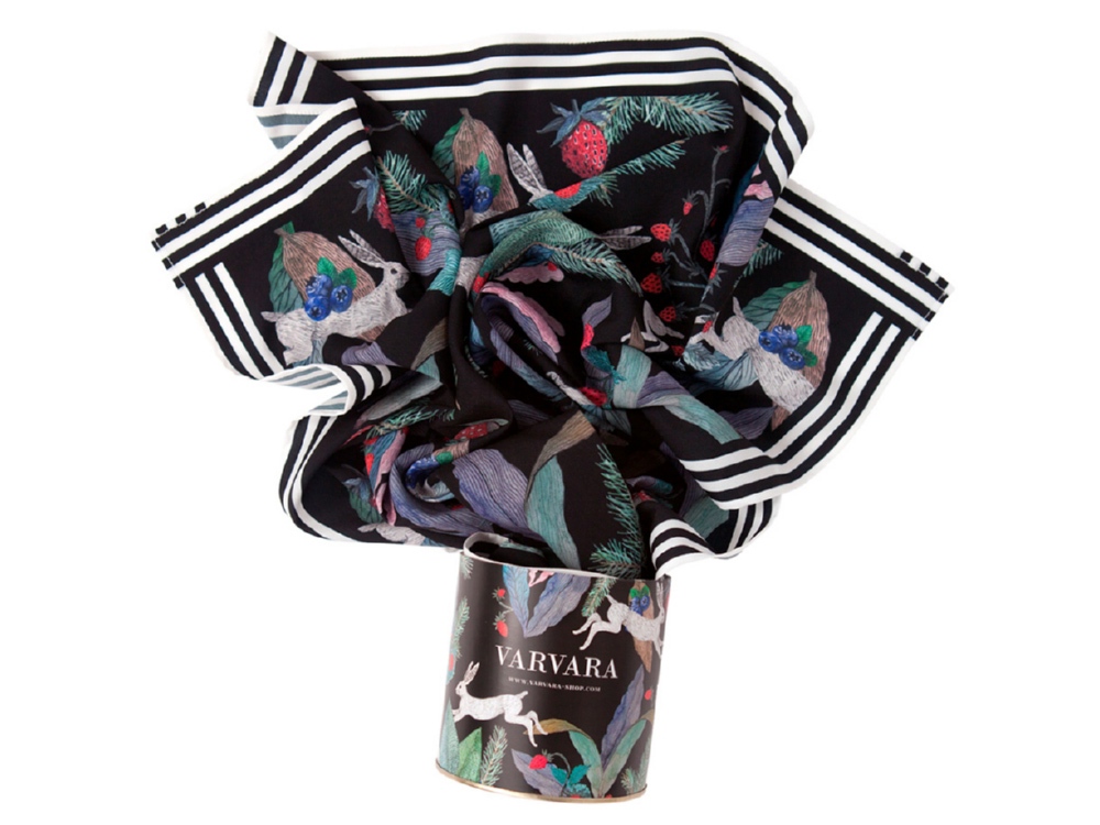 Платок Зайцы с логотипом Varvara | Print Logo