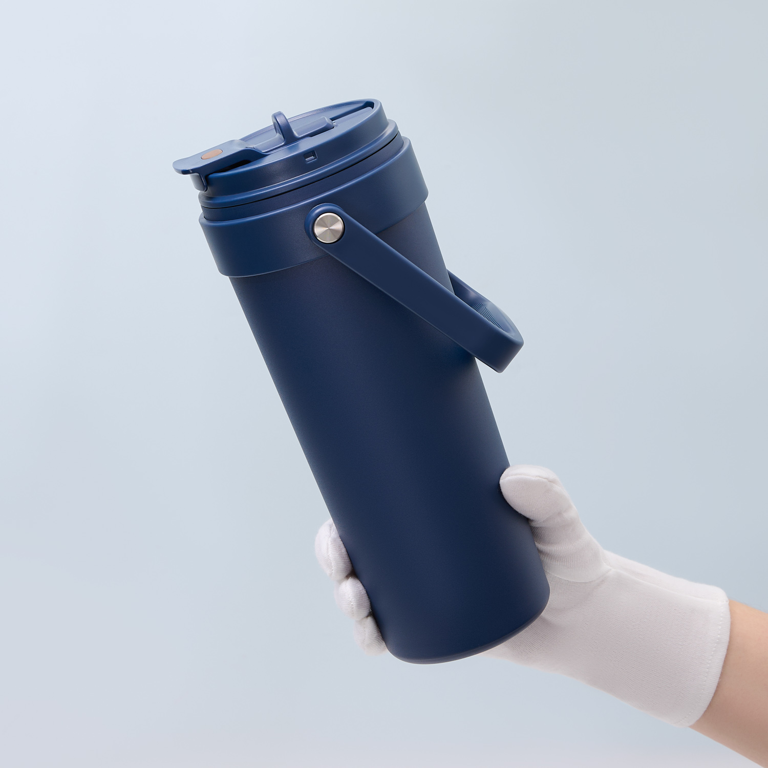 Термокружка вакуумная Соло (Solo), белая — пример нанесения логотипа (Portobello Термокружки) | Print Logo