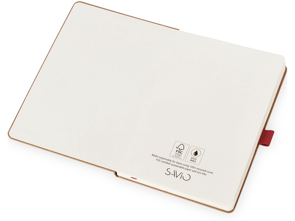 Блокнот Sevilia, твердая обложка из крафта A5, 80 листов, крафтовый/красный