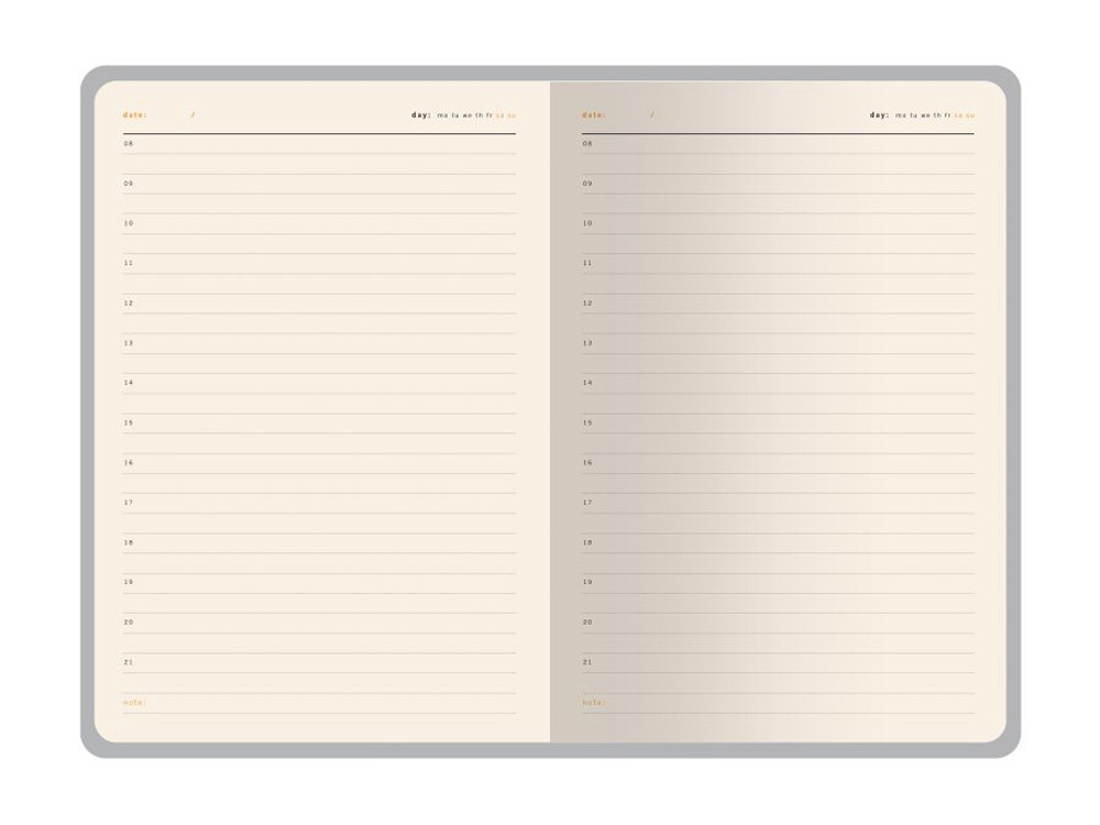 Ежедневник недатированный А5 Boston, черный (оранжевый обрез)